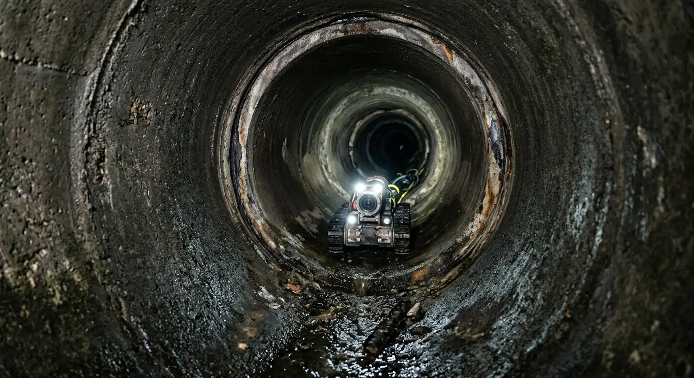 Robotic sewer camera inspecting pipe interior for Sewer Line Cleaning in Lock Haven